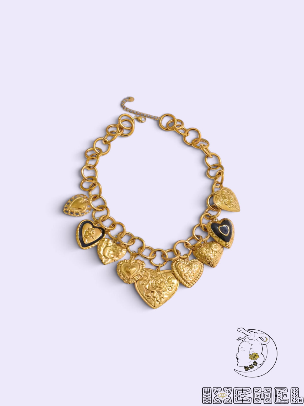 Corazones Dorados Charm Necklace