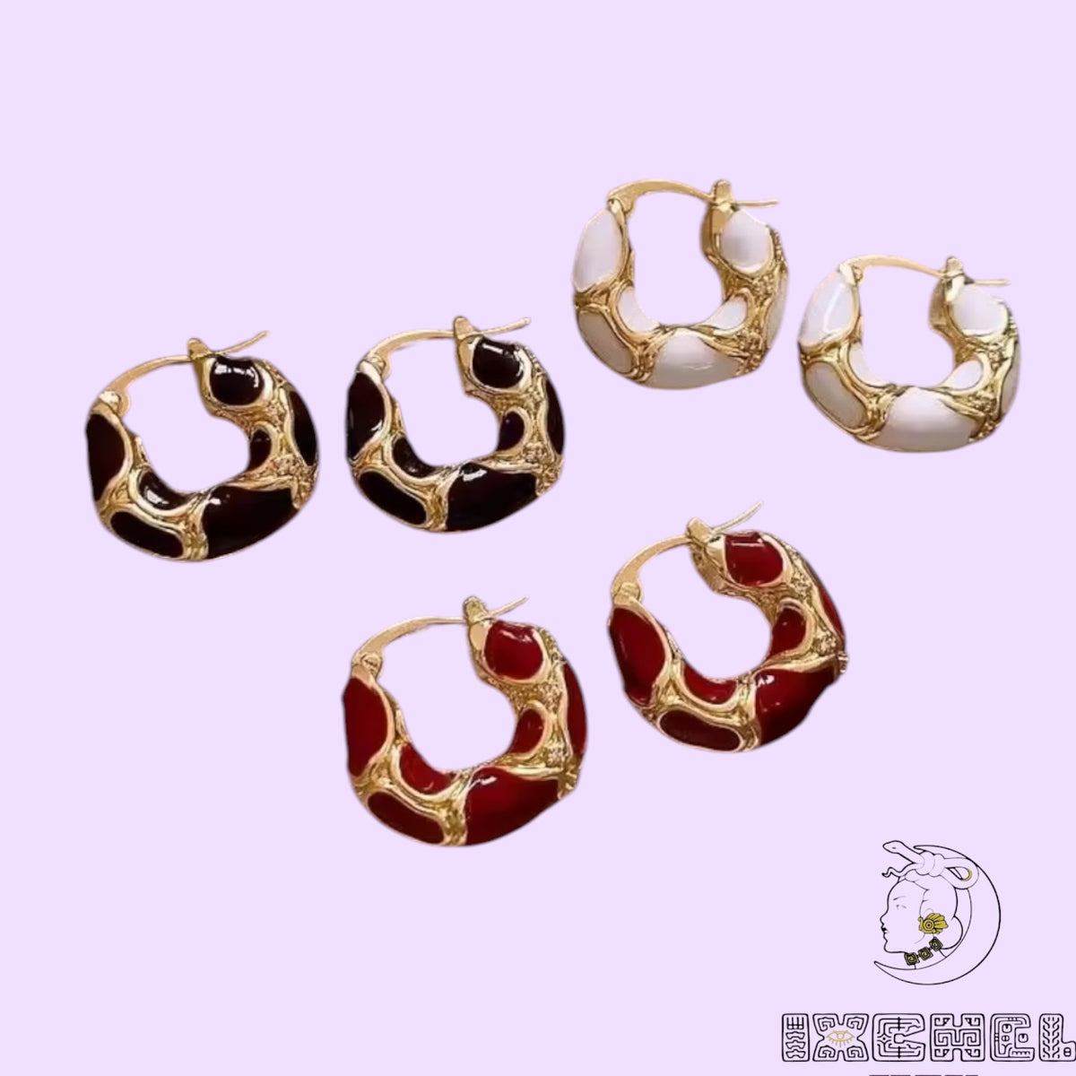Marfil Enamel Hoops